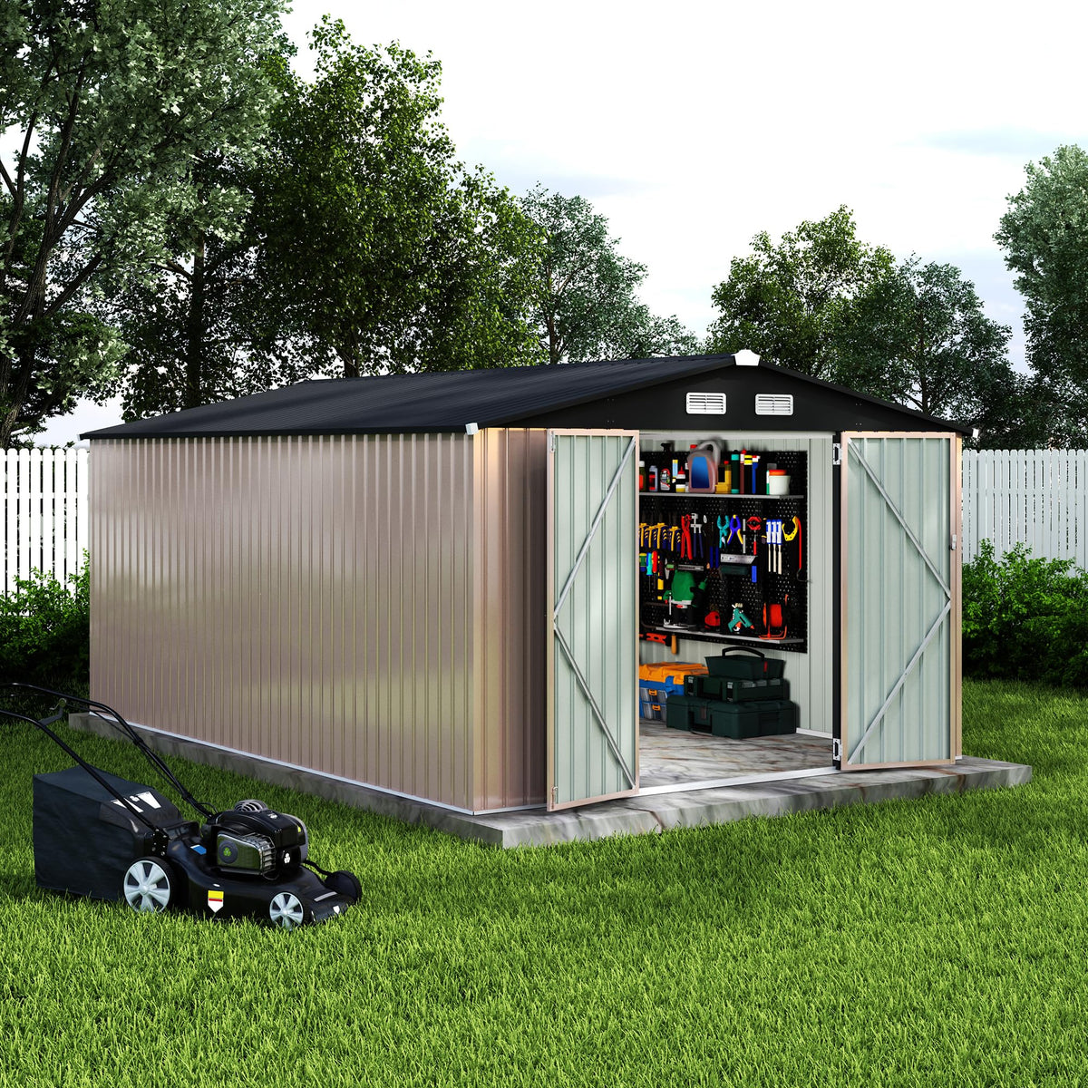 10x14 ft Metal Outdoor Storage Shed W227143
